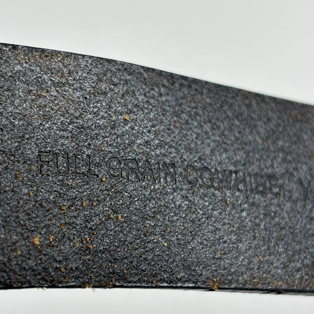 Vtg‎ Original Penguin Belt Mens 40 Black Full Grain Cowhide Leather Buckle